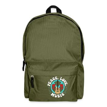 Peace Love Music Awesome Hippie Pacifist Festival - Backpack - olive green - Front