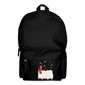 Joyeux noël, père noël, pipi, laid, christ - Sac à dos - noir - Devant