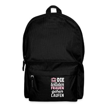 Frauen Mädchen Läufer Shirt Sport Geschenkidee - Rucksack - Schwarz - Vorne
