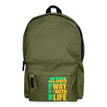 Jesus der Weg die Wahrheit das Leben - Rucksack - Olivgrün - Vorne