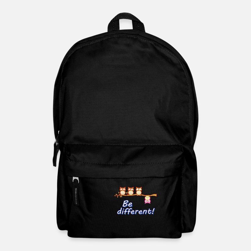 Lustiges Be Different Uhu Eulen Vogel Komisch Kauz - Rucksack - Schwarz