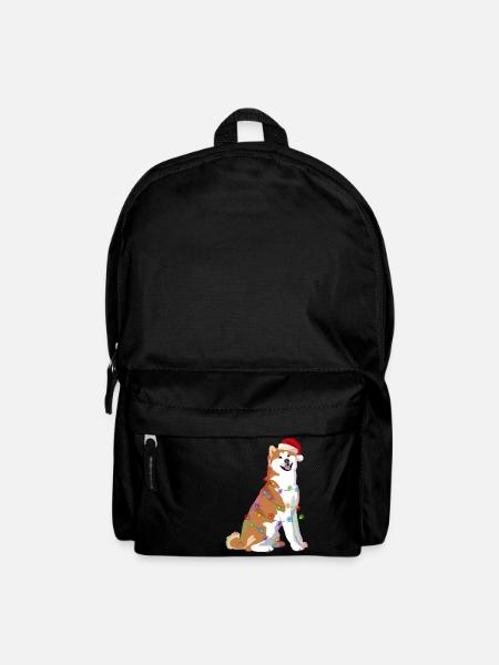 Guirlande de Noël pour chien Akita - Sac à dos - noir