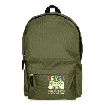 Level 13 Unlocked-Official Teenager - Rucksack - Olivgrün - Vorne