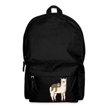 Faultierreiten Lama Entzückender flauschiger Lama & Faultier - Rucksack - Schwarz - Vorne