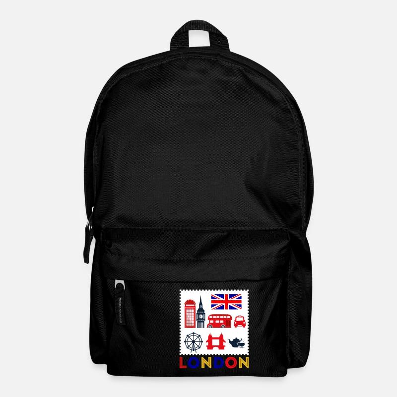 Souvenir de Londres vintage - timbre rétro de Londres - Sac à dos - noir
