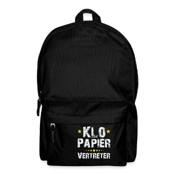 Klopapier Corona Hamsterkauf Hygenieartikel - Rucksack - Schwarz - Vorne
