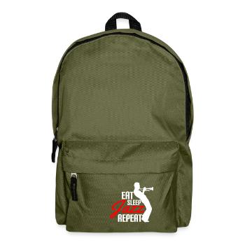 Eat Sleep Jazz Repeat Design Cool Gift for - Backpack - olive green - Front
