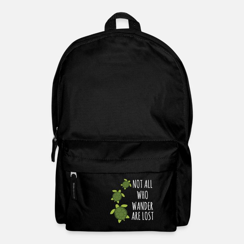 Turtle-Not All Who Wander Are Lost - Backpack - black
