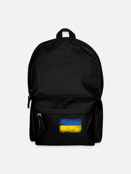 Ukraine Vintage Flagge Fahne Wappen - Rucksack - Schwarz