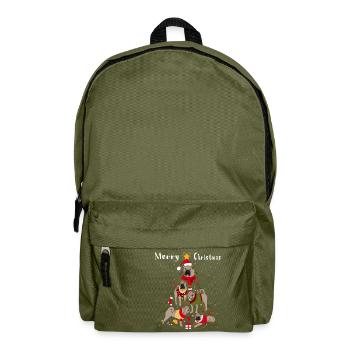 Shar-Pei Christmas tree dog Christmas - Backpack - olive green - Front