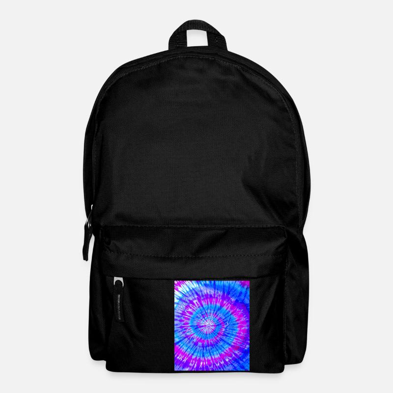 Motif abstrait coloré Batik Violet Bleu - Sac à dos - noir