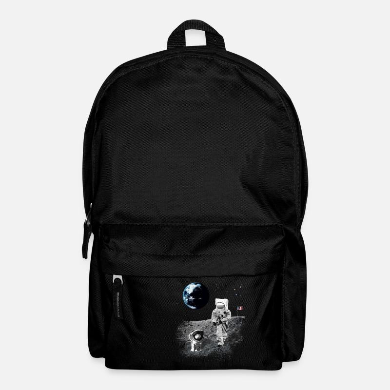 NASA astronaut Moon Walk Dogstronaut Space Dog Whale - Backpack - black