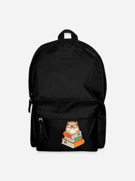 Hedgehog on books - Backpack - black