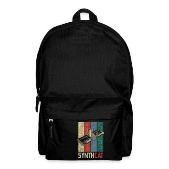 Rétro Synthétiseur chat - Sac à dos - noir - Devant