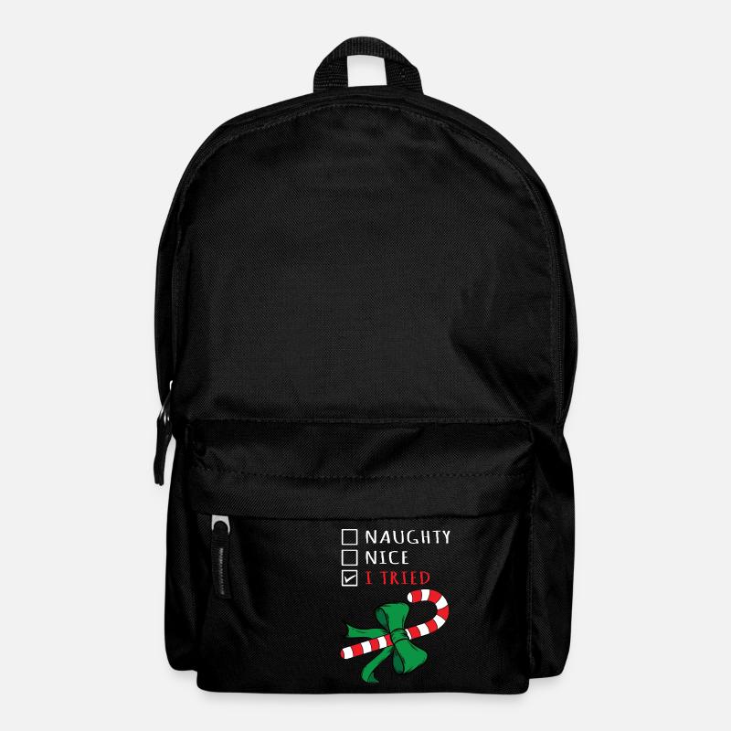 Christmas Candy Cane Gift Design - I Tried Checkli - Rucksack - Schwarz