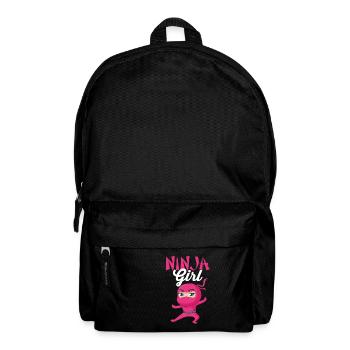 Funny And Cute Pink Ninja Girl - Rucksack - Schwarz - Vorne