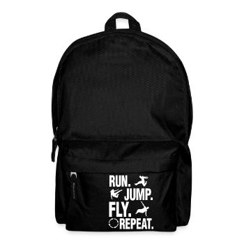 Run Jump Fly Repeat Parkour Training Fun Gift - Backpack - black - Front