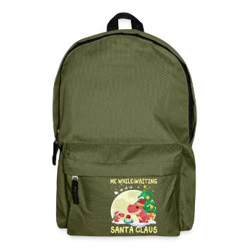 T rex me while waiting for Santa Claus - Backpack - olive green - Front