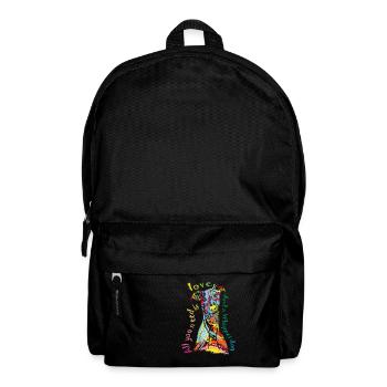 Greyhound Dog Gift Mom Dad Colorful Love Whippet - Backpack - black - Front