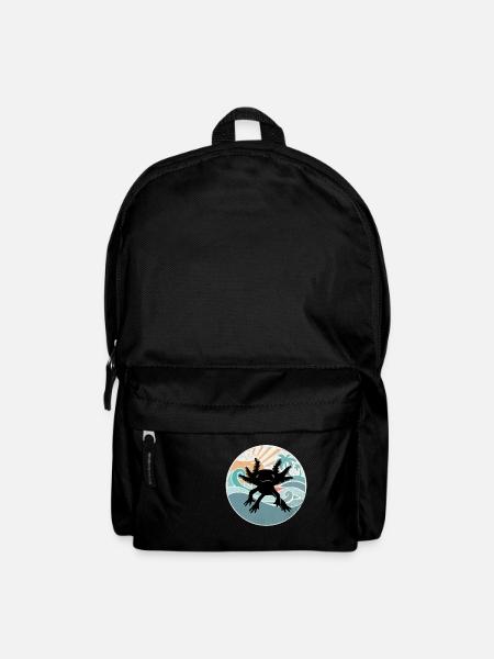Axolotl Retro Strand Design Lustig - Rucksack - Schwarz