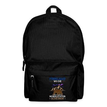 Finnland Spruch Flagge Nordlichter - Rucksack - Schwarz - Vorne