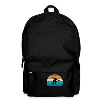Snowboarding Retro Vintage Snowboard Silhouette - Backpack - black - Front