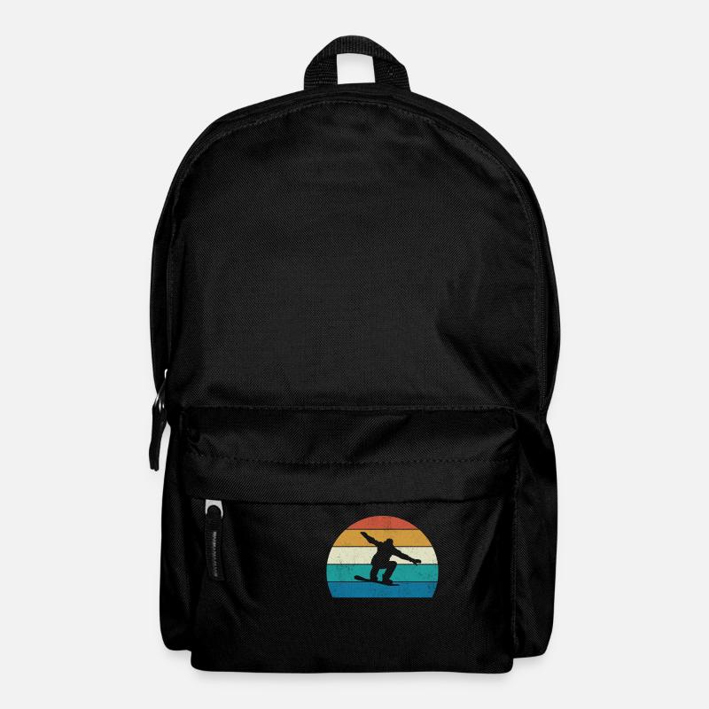 Snowboarding Retro Vintage Snowboard Silhouette - Backpack - black
