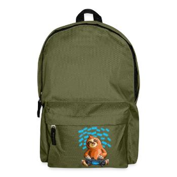 Pew Gamer Faultier Lustiges PewPewPew Video Gaming Geschenk - Rucksack - Olivgrün - Vorne