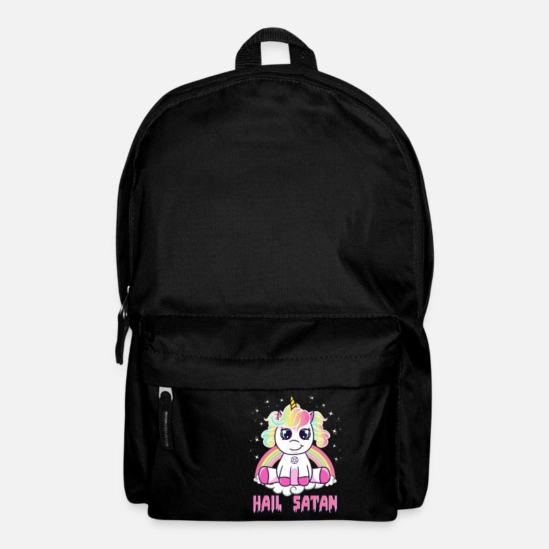 Cute Hail Satan Unicorn Rainbow Funny Satanic Pun - Sac à dos - noir