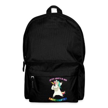 Kindergarten Dabbendes Einhorn Magisch Pegasus - Rucksack - Schwarz - Vorne