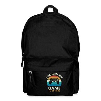 Vintage I Paused My Game Video Game Player - Backpack - black - Front