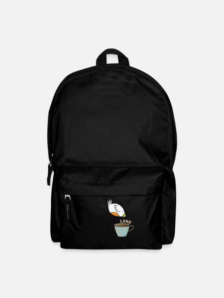 Lerche Schlaftyp Frühaufsteher Vogel mit Kaffee - Rucksack - Schwarz
