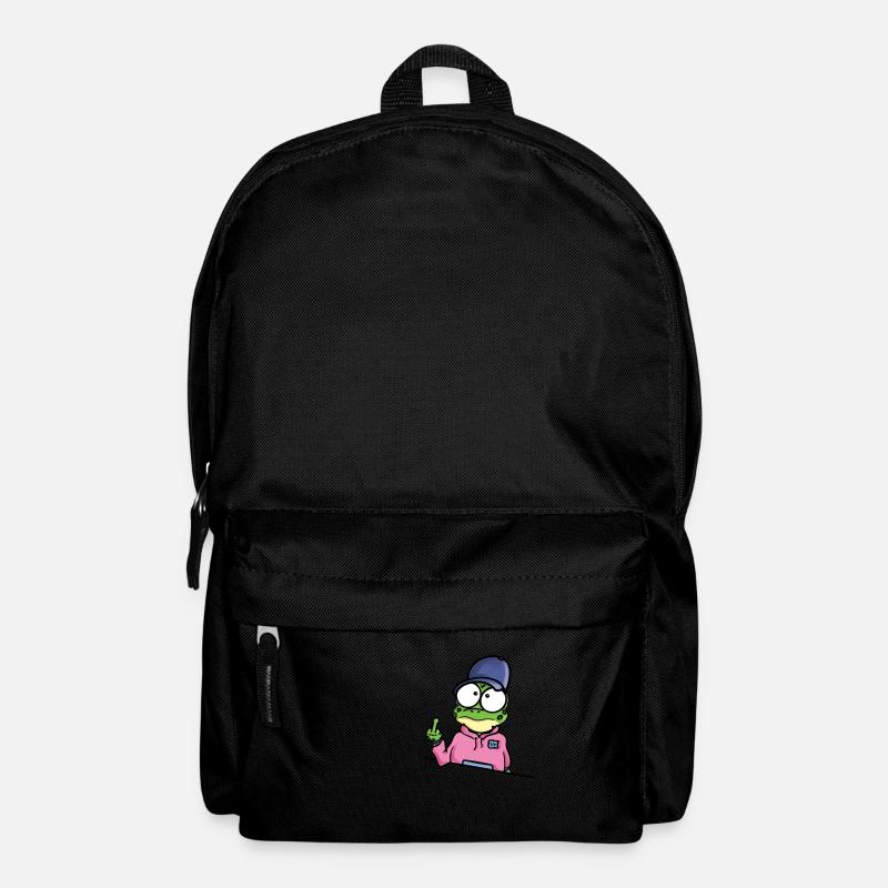 Frosch zeigt Mittelfinger - Rucksack - Schwarz