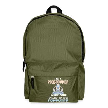 PROGRAMMER CODER HACKER - Backpack - olive green - Front