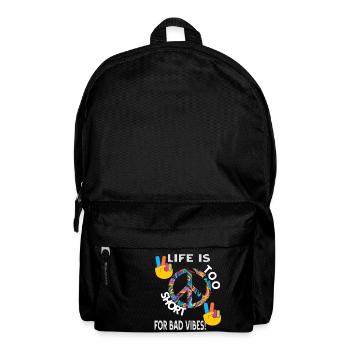 Hippie Festival gift peace sign saying - Backpack - black - Front