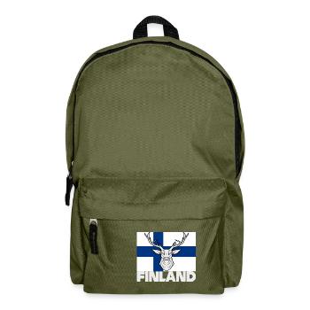 Helsinki Finland Souvenir Reindeer Gift - Backpack - olive green - Front