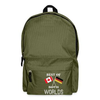 Canada Germany Homeland Gift - Backpack - olive green - Front