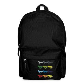 Neon Pop Art Retro Wolf Wildtier Geschenkidee - Rucksack - Schwarz - Vorne