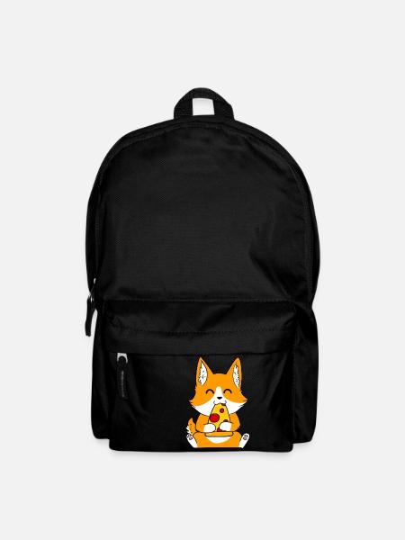 Shiba Inu Funny Shiba Inu Pizza - Backpack - black
