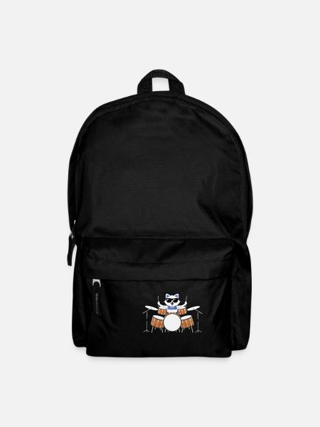 Katze schlagzeug - Rucksack - Schwarz