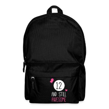 Funny Birthday 12 And Still Awesome - Backpack - black - Front