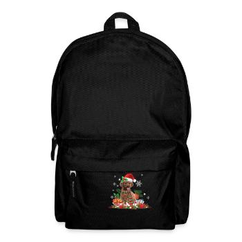 Caniche brun clair de Noël Chien - Sac à dos - noir - Devant