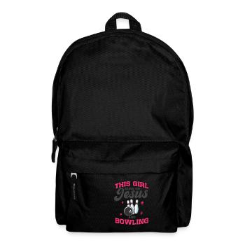 Bowler Kegeln Cette fille court sur Jésus et bowling - Sac à dos - noir - Devant