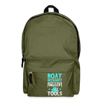 Boat mechanics have bigger tools - Backpack - olive green - Front