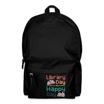 Le jour de la bibliothèque est mon jour heureux - Sac à dos - noir - Devant