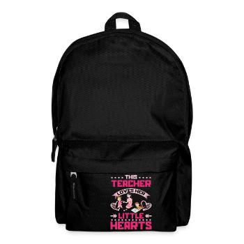 This teacher loves her little hearts - Rucksack - Schwarz - Vorne