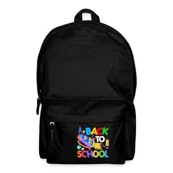 Schulstart zurück zur Schule Rakete Schüler - Rucksack - Schwarz - Vorne