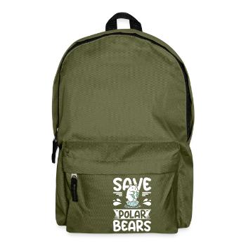Save polar bears - Rucksack - Olivgrün - Vorne