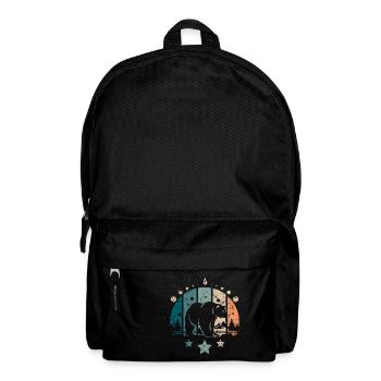 Retro Vintage Forest Ours polaire - Sac à dos - noir - Devant
