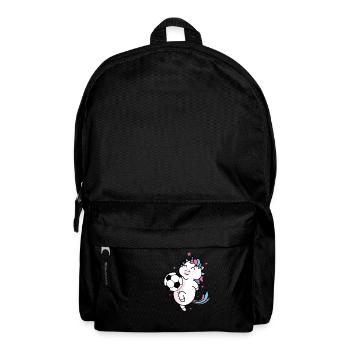 Einhorn spielt Fußball Fabelwesen Sport - Rucksack - Schwarz - Vorne